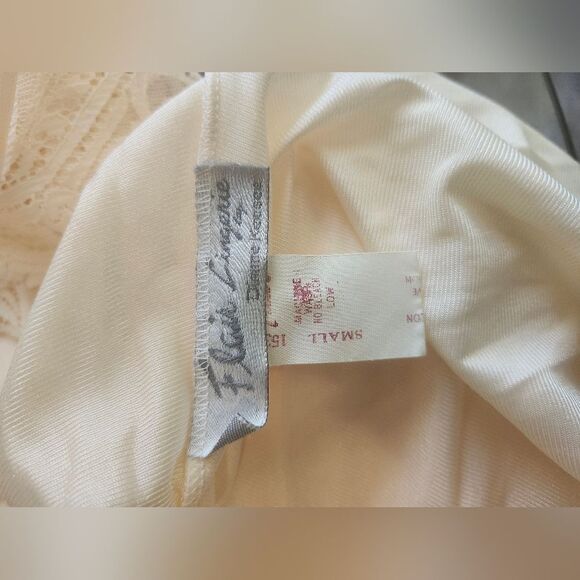 Vintage Cream Lace Satin Slip Dress Lingerie Sexy Spaghetti Strap Maxi 50s Vday - Picture 7 of 10